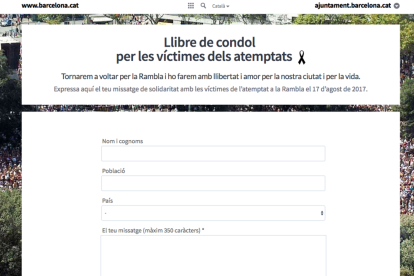 Al libro digital de condolencias se puede acceder a través de la web del Ayuntamiento de Barcelona.