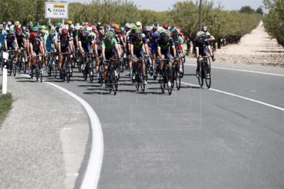 Imatge d'un instant de la Vuelta a Espanya 2016.