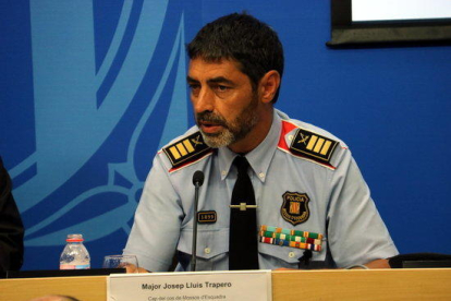 El major dels Mossos d'Esquadra, Josep Lluís Trapero, a sala de premsa del Departament d'Interior, el 21 d'agost del 2017