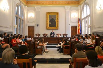 Imatge de l'Audiència Pública en què el Consell d'Infants Ciutadans ha presentat les seves propostes.