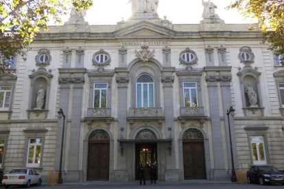 Imatge de la façana del Tribunal Suprem, a Madrid.