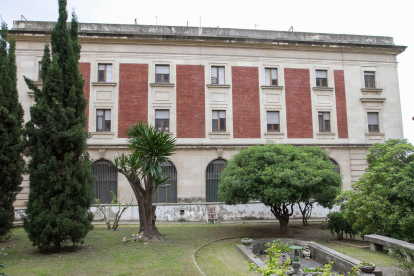 Los jardines del Banco de España el mes de abril, cuando se presentó el proyecto de remodelación.