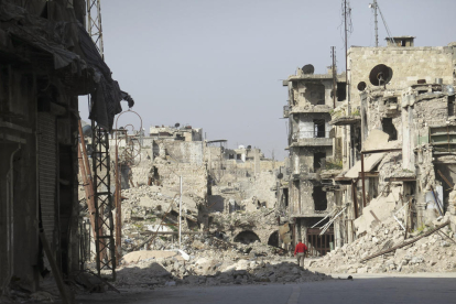 Fotografía de Alepo, donde se pueden apreciar los daños de la guerra en la ciudad.