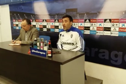 Rueda de prensa dle técnico aragonés.