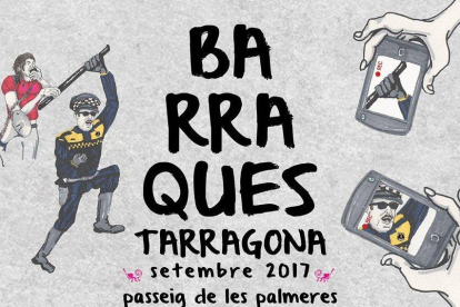 El cartell de les Barraques de Tarragona d'aquest 2017, amb la farse «prou abusos de la Guàrdia Urbana».