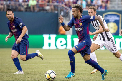 Messi i Neymar durant el partit del passat cap de setmana contra la Joventus