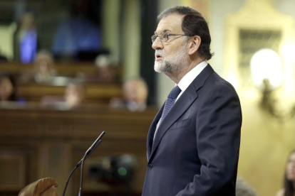 El president Rajoy durant el seu discurs, l'11 d'octubre de 2017.