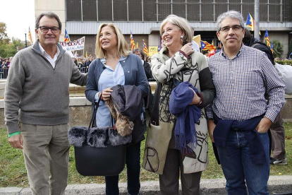 L'expresident de la Generalitat Artur Mas i els exconsellers Joana Ortega, Francesc Homs i Irene Rigau.