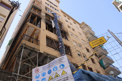 Imagen de archivo de las obras de rehabilitación de un bloque de pisos.