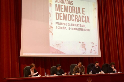 Begoña Floria, durant la seva intervenció a les jornades 'Memoria e democracia'.