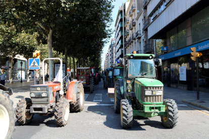 Imatge de la tractorada que va tenir lloc a Lleida aquest dissabte 23 de setembre.