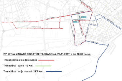 El mapa del recorrido de la Maratón.