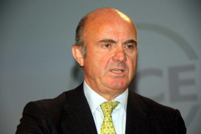 Imatge en un primer pla del ministre d'Economia i Competitivitat, Luis de Guindos.