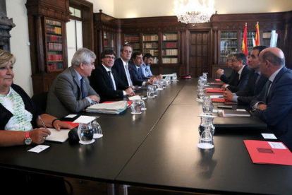 Imagen general de la reunión de la Junta de Seguridad de Cataluña, el 28 de septiembre de 2017.