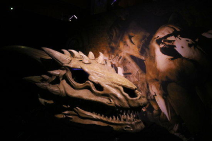 El crani d'un drac a la mostra 'GAME OF THRONES: THE TOURING EXHIBITION' dedicada a 'Joc de Trons' al Museu Marítim de Barcelona.