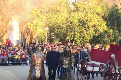 Una imagen de los Reyes de Oriente, en la llegada a la ciudad.