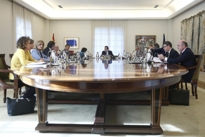 Imatge general de la reunió del Consell de Ministres extraordinari, el 27 d'octubre de 2017
