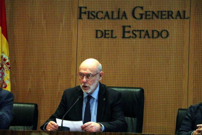 El fiscal general del Estado, José Manuel Maza, durante la declaración el 30 de octubre de 2017.