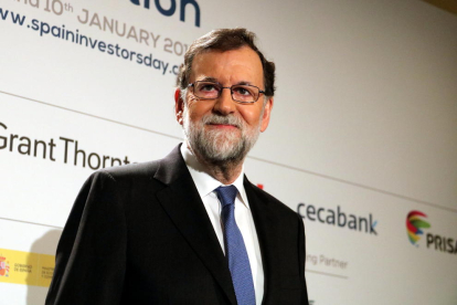 Primer pla del president del govern espanyol, Mariano Rajoy, durant la inauguració del Spain Investors Day, el 9 de gener de 2017