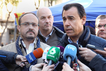 Imatge del coordinador general del PP, Fernando Martínez-Maíllo, durant l'acte de precampanya aquest dimecres a Tarragona.