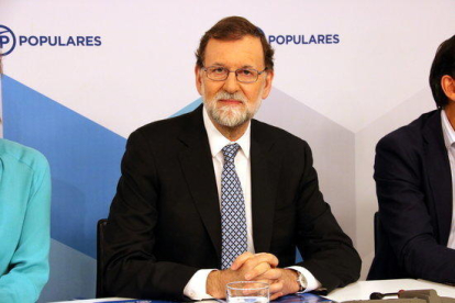 El presidente del PP, Mariano Rajoy, este 05/06/2018 al Comité Ejecutivo Nacional del PP.