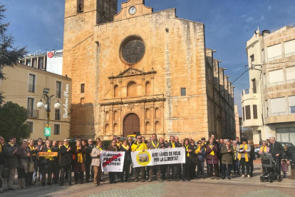 70 persones s'han reunit a Riudoms per reclamar la llibertat dels polítics catalans