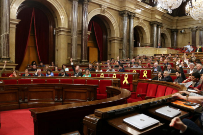 Imatge de l'hemicicle del Parlament català.