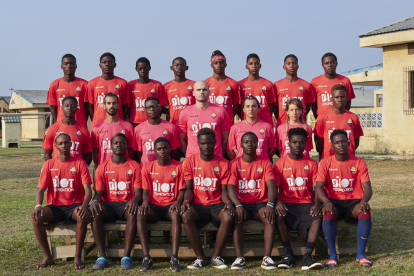 Els integrants de l'equip del CF Reus de Guinea Equatorial.