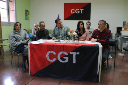 Imagen de la rueda de prensa de la CGT sobre el colapso en los hospitales.
