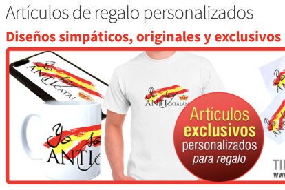 La página promueve productos con mensaje en contra de los catalanes y el independentismo.