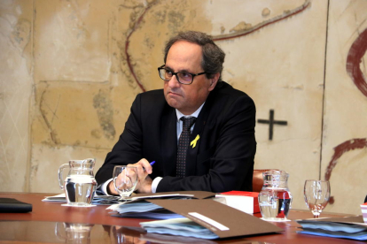 Imatge d'arxiu del president de la Generalitat, Quim Torra, al Consell Executiu