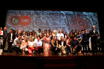 Pla general de tots els premiats en l'onzena edició del Festival Internacional de Cinema en Català Costa Daurada aquest 10 de juny del 2018 (Horitzontal).