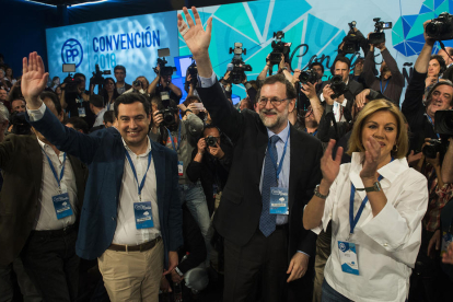 El presidente del gobierno español Mariano Rajoy en la convención del PP.