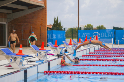 La piscina olímpica de l'Anella Mediterrània en una imatge de la tarda d'ahir.