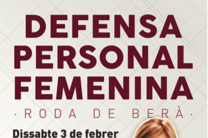 Cartel de la sesión de defensa personal para mujeres.