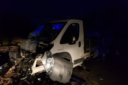 Imatge de la furgoneta després de l'accident.