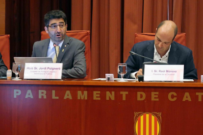 El conseller de Políticas Digitales y Administración Pública, Jordi Puigneró, durante su comparecencia.