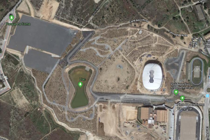 La Ciudad Deportiva del Nàstic ocupará el aparcamiento provisional de los Juegos Mediterráneos, a la izquierda de la imagen, al lado del lago.