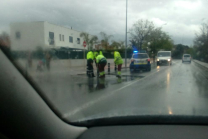 Tromba de agua en el Vial Cavet (Salou)