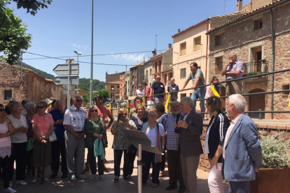 El president de la diputació, Josep Poblet, i l'alcaldessa de Prades,