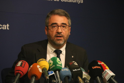 El director general de los Mossos d'Esquadra, Andreu Joan Martínez, en rueda de prensa.