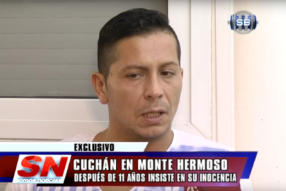 Pablo Cuchán en una entrevista realitzada per la televisió argentina després de ser posat en llibertat.