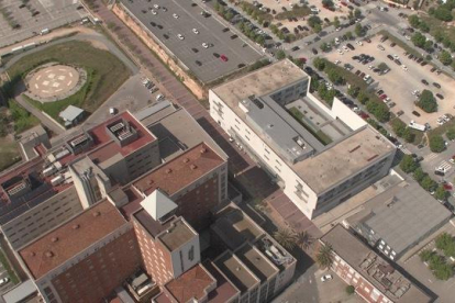 Imatge aèria de l'Hospital Joan XXIII, que canviarà per complet quan hagin acabat les obres.