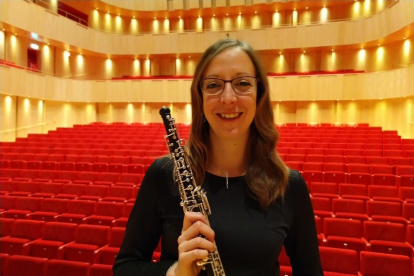 Blanca Sans, a l'auditori, treballa com a ajudant d'oboè solista a la JönKöping Sinfonietta.