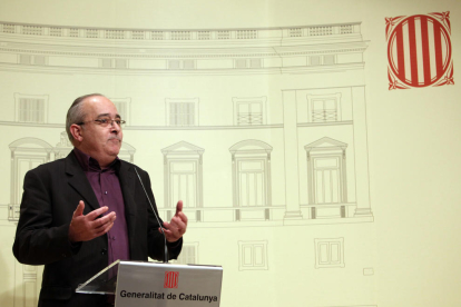 Josep Bargalló, ERC, a la roda de premsa posterior a la cimera en defensa de la immersió lingüística.