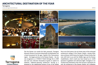 Imagen de la página de la publicación de los European Awards 2018 dedicada a Tarragona.