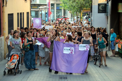 Imagen de la manifestación de este 25 de junio de 2018 en Molins de Rei contra la violencia machista.