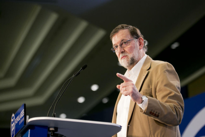 El president del govern espanyol, Mariano Rajoy, intervé a la convenció del PP sobre el turisme,