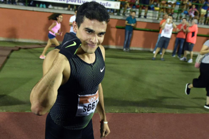 Bruno Hortelano, después de correr la prueba de los 200 metros.