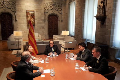 Representantes de las cuatro diputaciones se han reunido hoy con el presidente de la Generalitat, Quim Torra.
